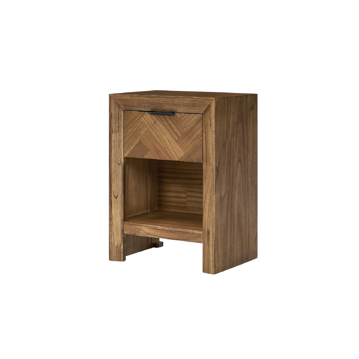 Kingston Herringbone 20" Nightstand/Side Table - Hazelnut Brown