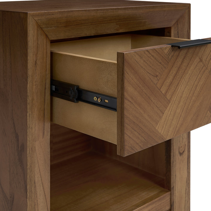 Kingston Herringbone 20" Nightstand/Side Table - Hazelnut Brown - view 12