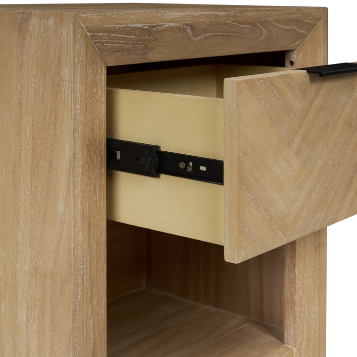 Kingston Herringbone 20" Nightstand/Side Table - Light Natural - view 12