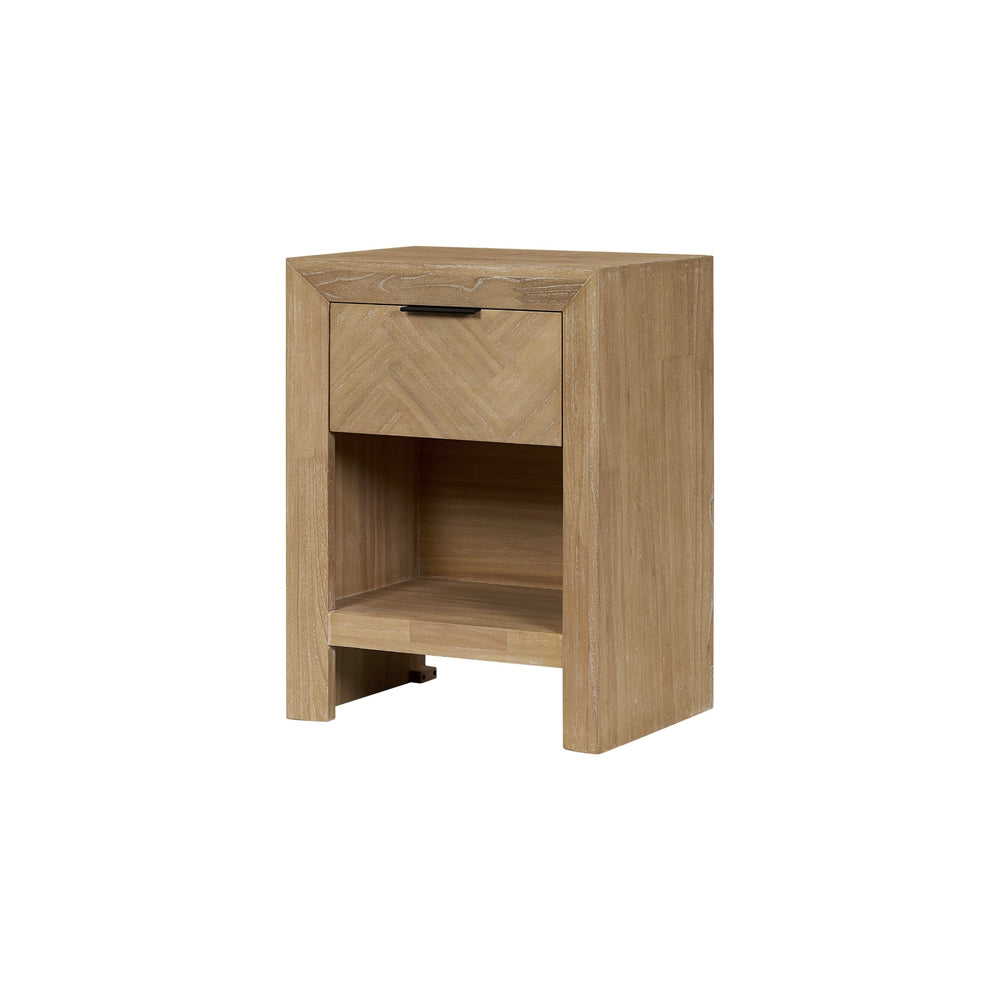 Kingston Herringbone 20" Nightstand/Side Table - Light Natural