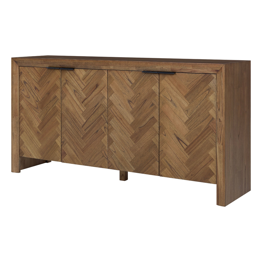 Kingston Herringbone Buffet/Sideboard 4 Doors - Hazelnut Brown