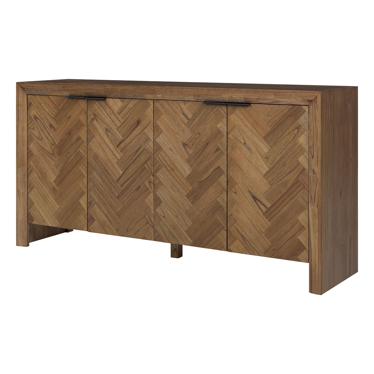 Kingston Herringbone Buffet/Sideboard 4 Doors - Hazelnut Brown