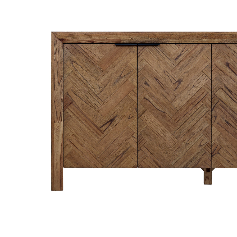 Kingston Herringbone Buffet/Sideboard 4 Doors - Hazelnut Brown - view 9