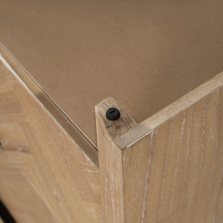 Kingston Herringbone Buffet/Sideboard 4 Doors - Light Natural - view 14