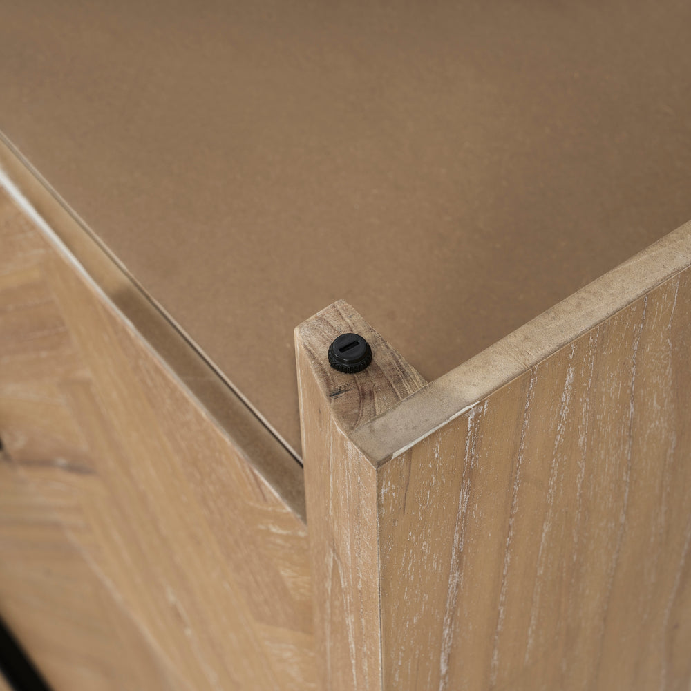 Kingston Herringbone Buffet/Sideboard 4 Doors - Light Natural - view 14