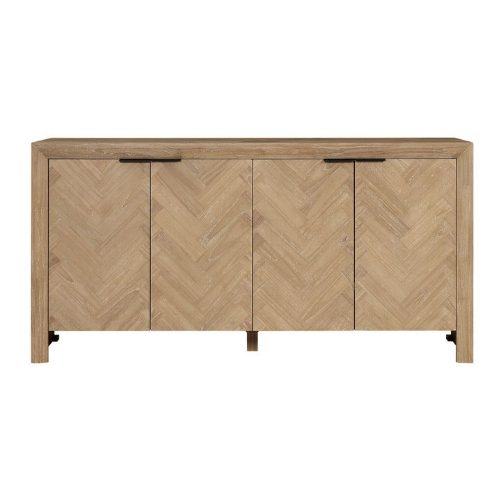 Kingston Herringbone Buffet/Sideboard 4 Doors - Light Natural - view 5