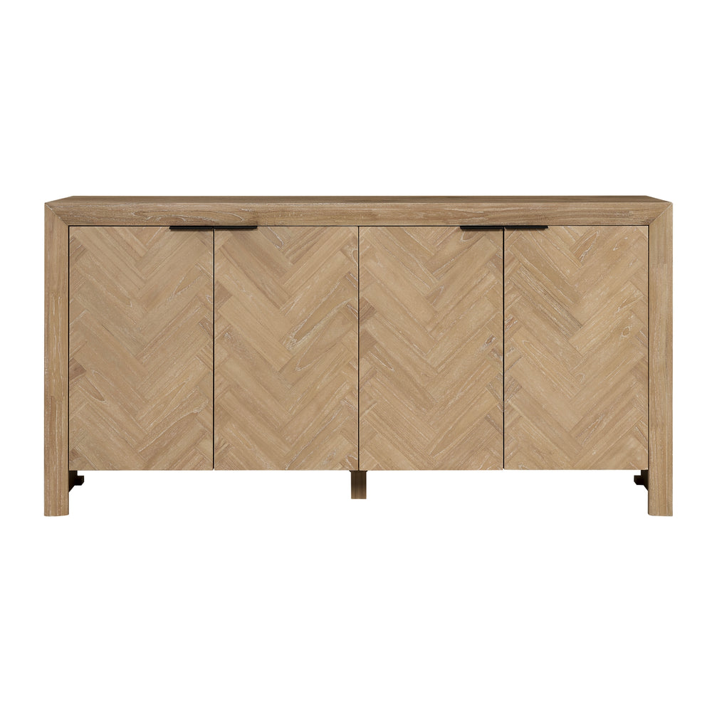 Kingston Herringbone Buffet/Sideboard 4 Doors - Light Natural - view 5