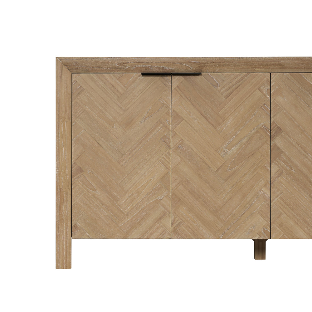 Kingston Herringbone Buffet/Sideboard 4 Doors - Light Natural - view 9