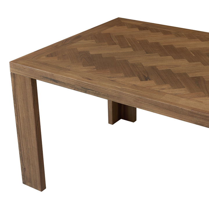 Kingston Herringbone 86" Dining Table - Hazelnut Brown - view 8