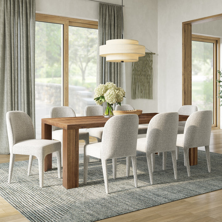 Kingston Herringbone 86" Dining Table - Hazelnut Brown - view 4