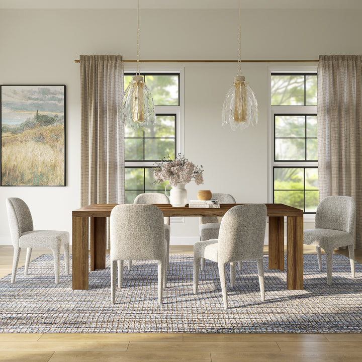Kingston Herringbone 86" Dining Table - Hazelnut Brown - view 3