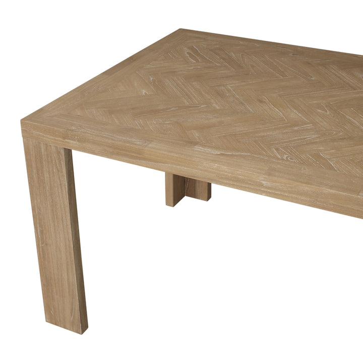 Kingston Herringbone 86" Dining Table - Light Natural - view 8