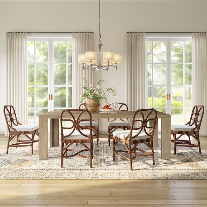 Kingston Herringbone 86" Dining Table - Light Natural - view 3