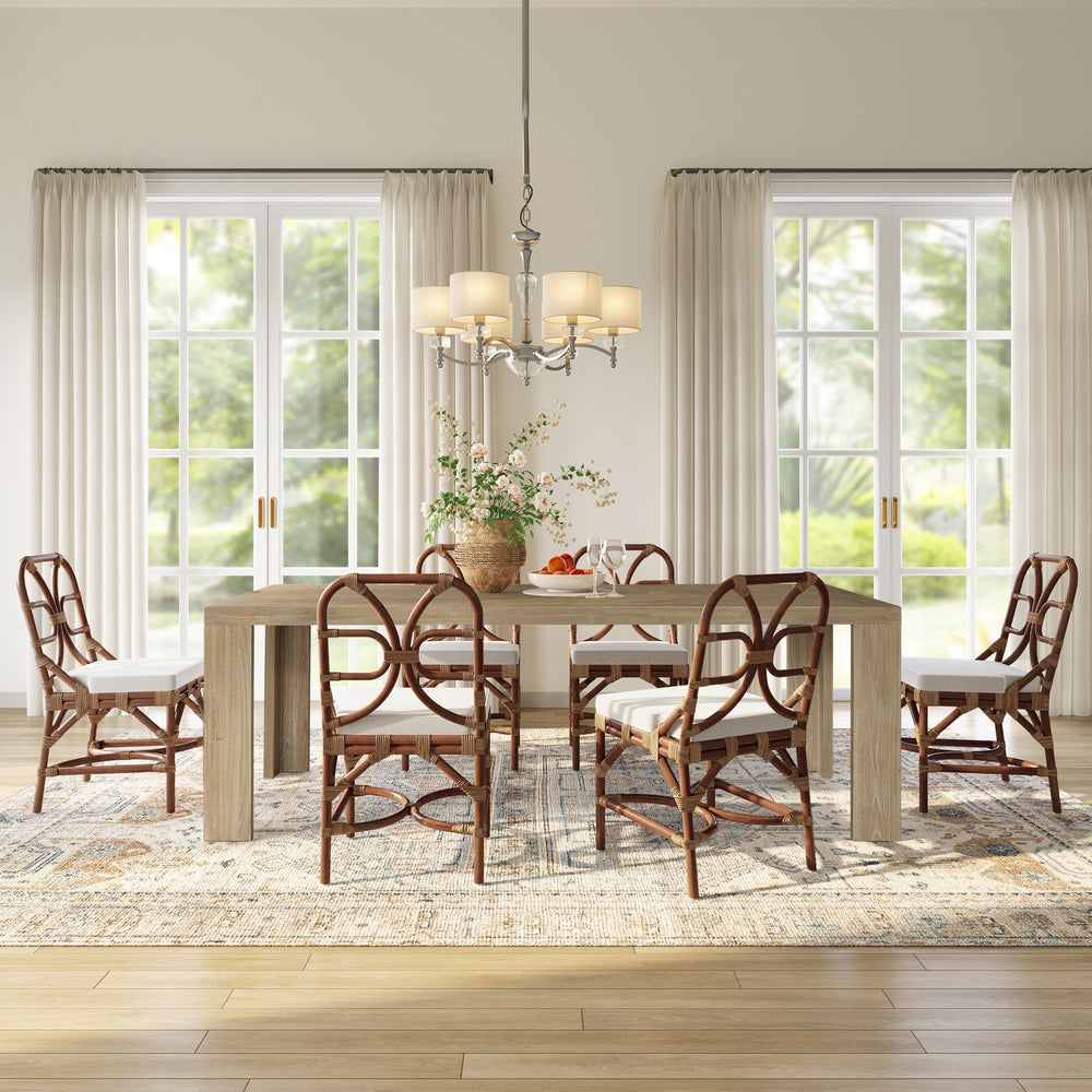 Kingston Herringbone 86" Dining Table - Light Natural - view 3