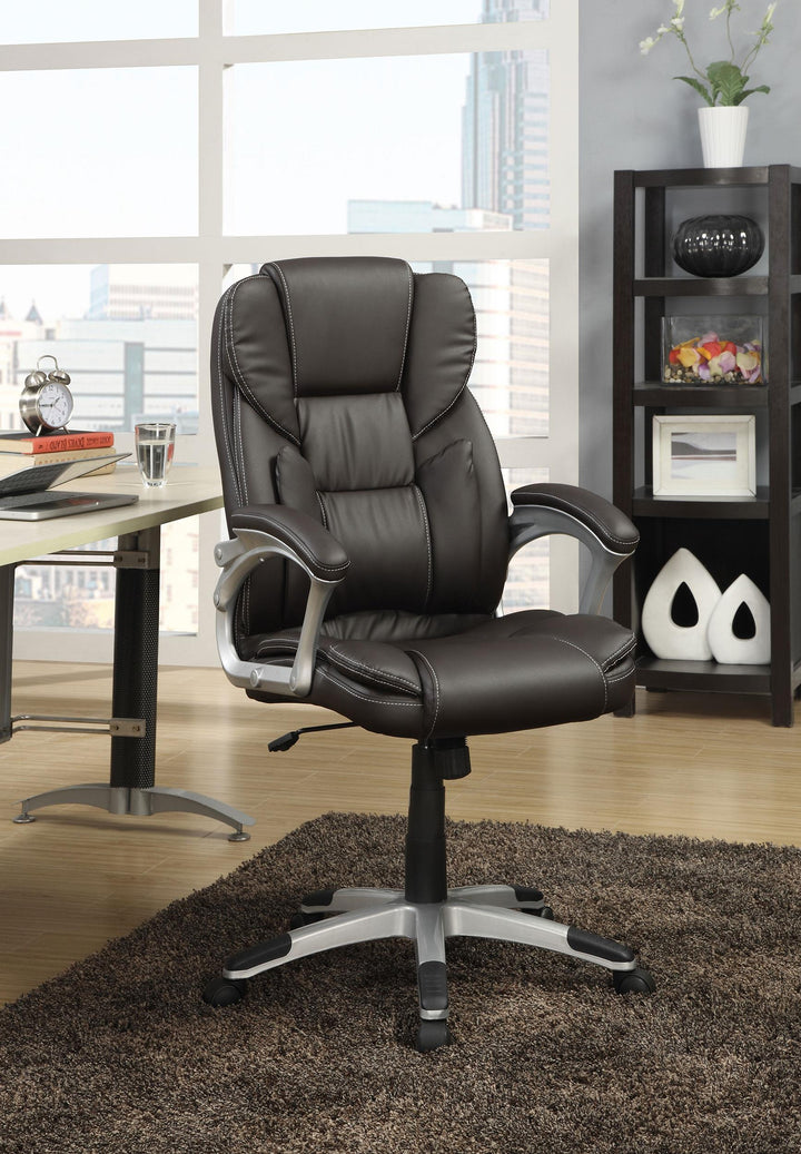 Coaster Furniture 800045 Kaffir Upholstered Adjustable Office Desk Chair Dark Brown