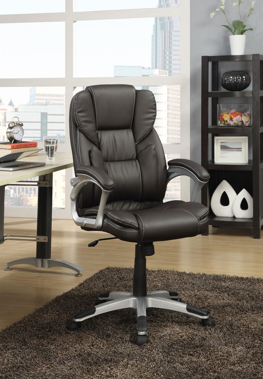 Coaster Furniture 800045 Kaffir Upholstered Adjustable Office Desk Chair Dark Brown