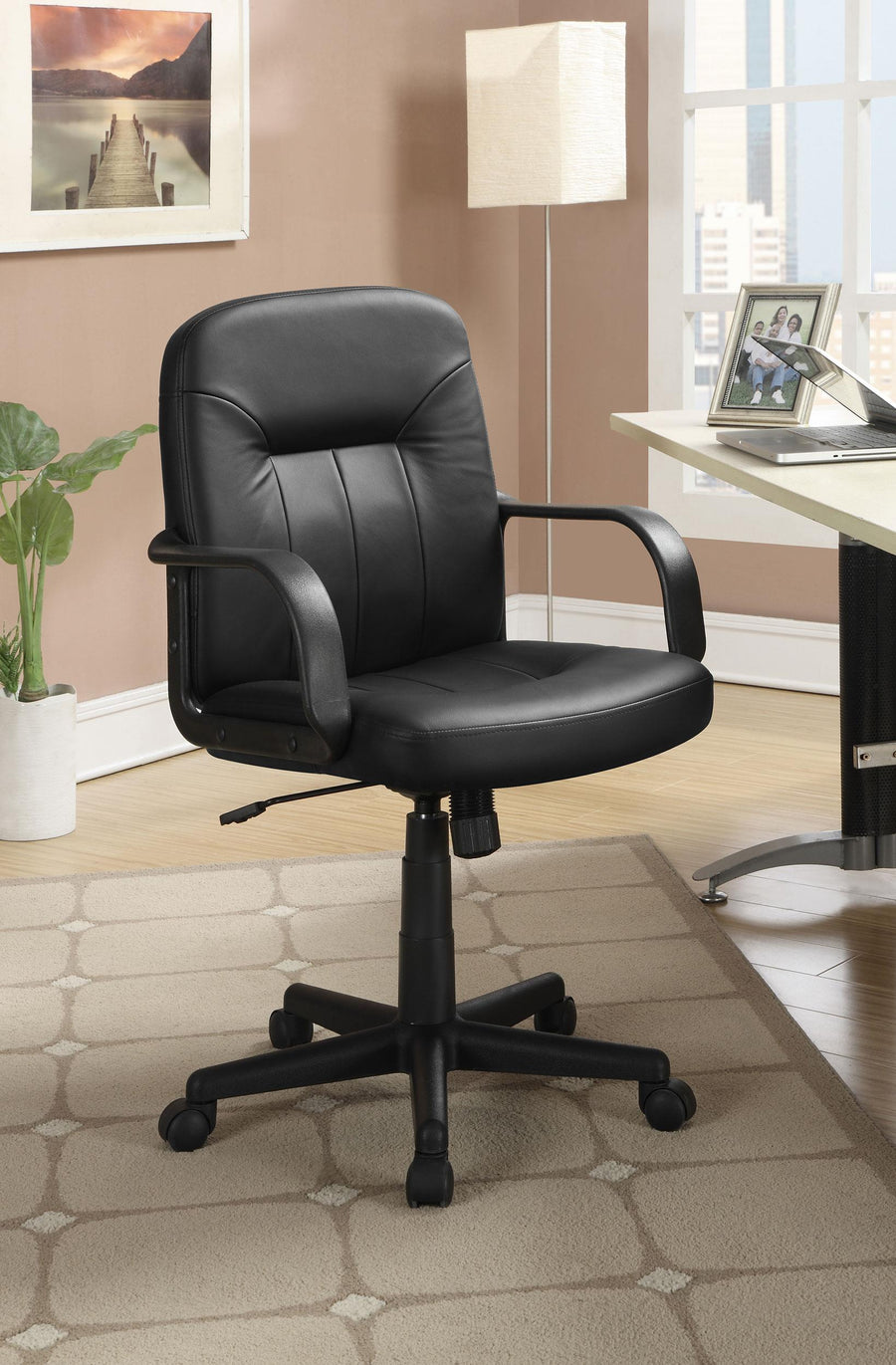 Coaster Furniture 800049 Minato Upholstered Adjustable Home Office Desk Chair Black