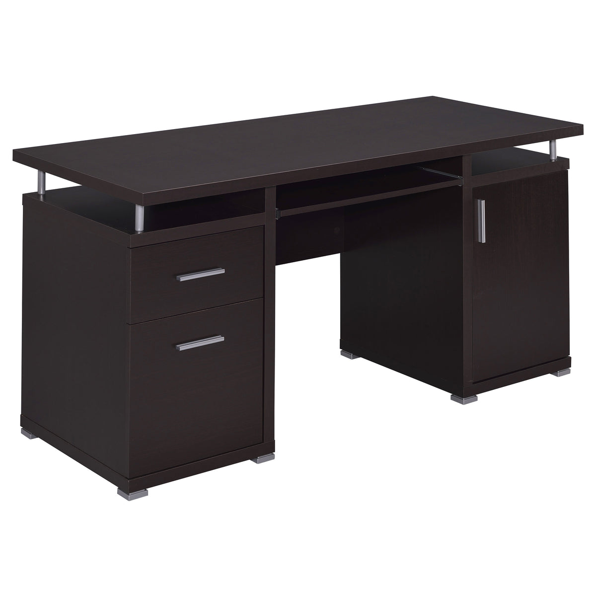 Tracy - 2-Drawer Office Computer Desk - Cappuccino