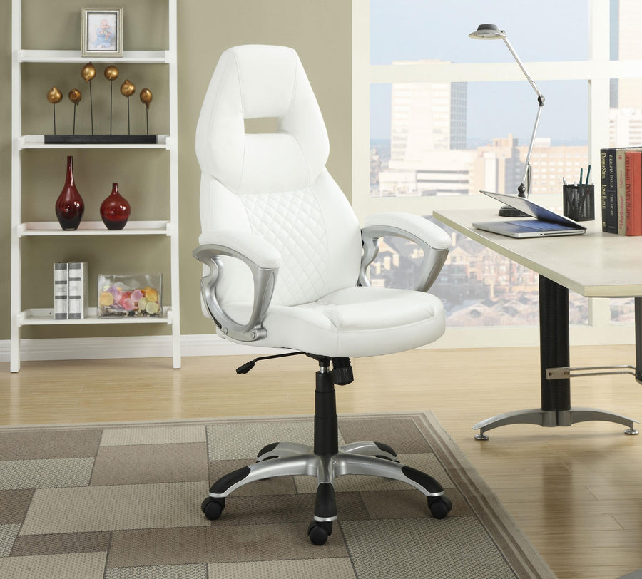Coaster Furniture 800150 Bruce Upholstered Adjustable Home Office Desk Chair White