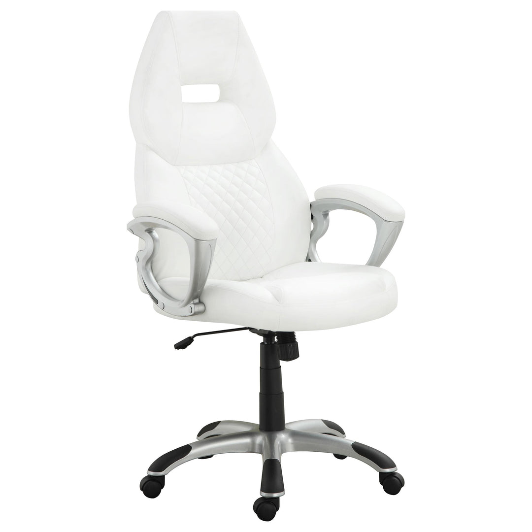 Coaster Furniture 800150 Bruce Upholstered Adjustable Home Office Desk Chair White