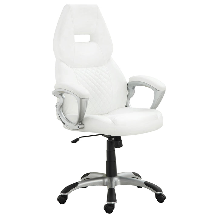 Coaster Furniture 800150 Bruce Upholstered Adjustable Home Office Desk Chair White