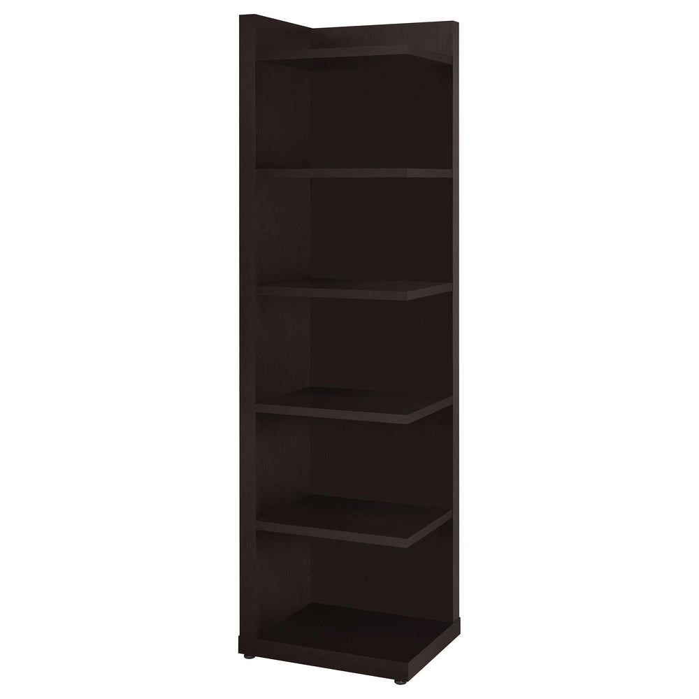 Coaster Furniture 800270 Alder 71-inch 6-shelf Corner Bookcase Cappuccino
