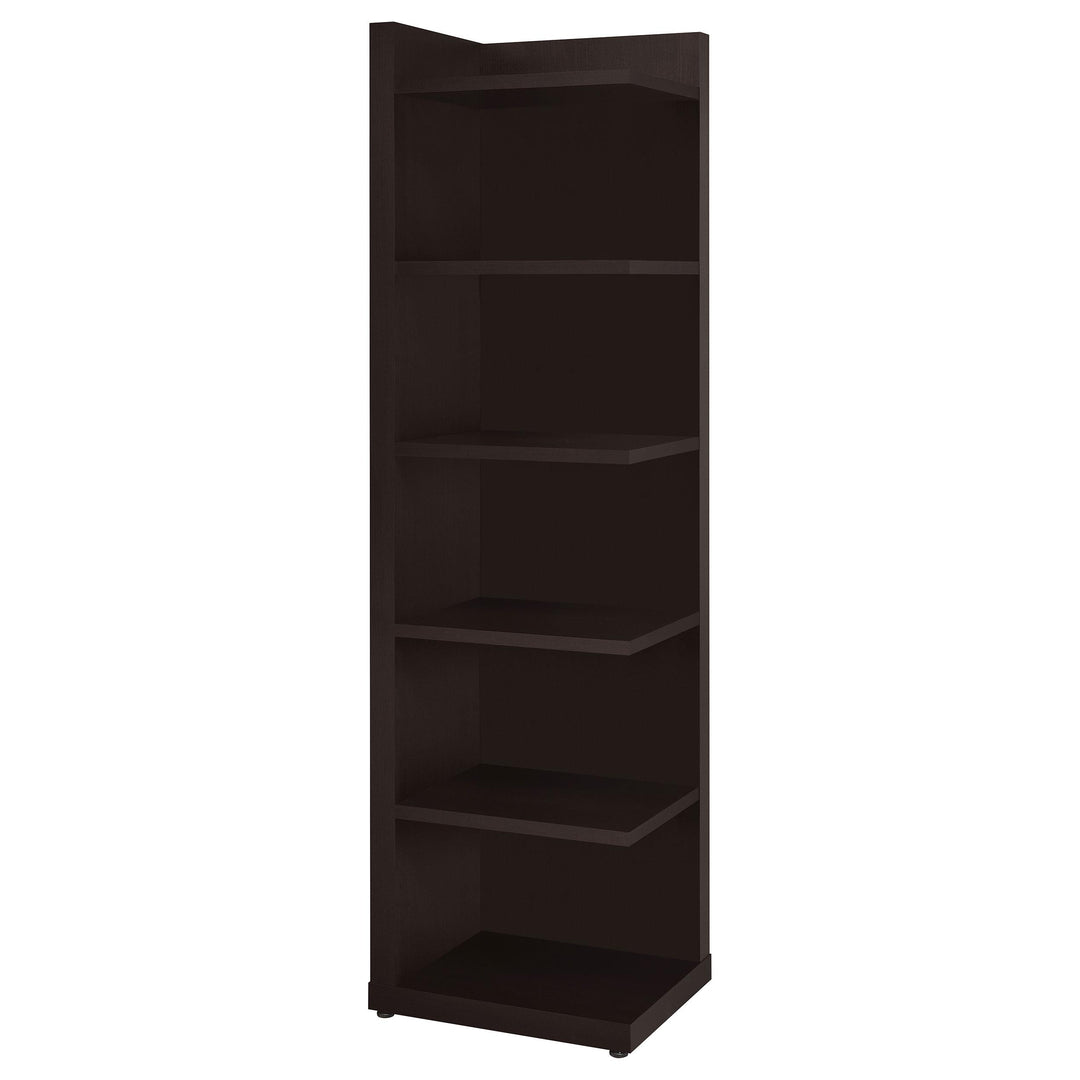 Coaster Furniture 800270 Alder 71-inch 6-shelf Corner Bookcase Cappuccino
