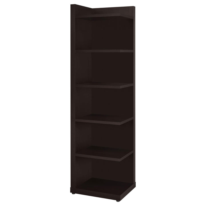 Coaster Furniture 800270 Alder 71-inch 6-shelf Corner Bookcase Cappuccino