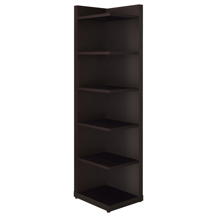 Coaster Furniture 800270 Alder 71-inch 6-shelf Corner Bookcase Cappuccino
