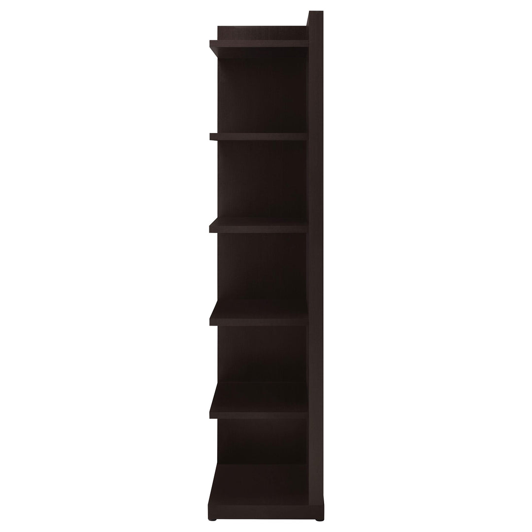 Coaster Furniture 800270 Alder 71-inch 6-shelf Corner Bookcase Cappuccino