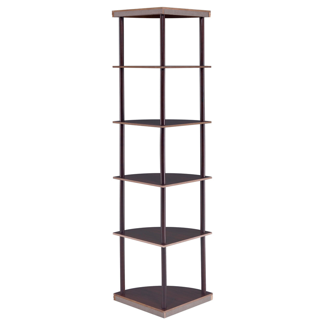 Coaster Furniture 800279 Bonwick 72-inch 5-shelf Corner Bookshelf Cappuccino