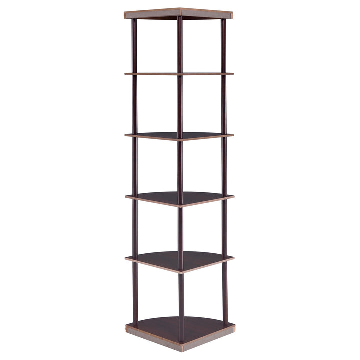 Coaster Furniture 800279 Bonwick 72-inch 5-shelf Corner Bookshelf Cappuccino