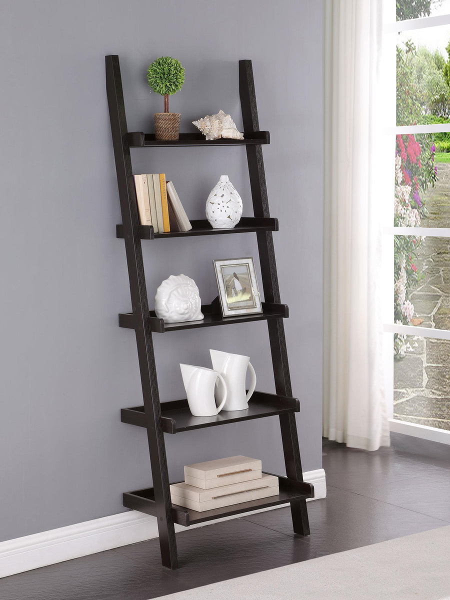 Coaster Furniture 800338 Colella 72-inch 5-shelf Ladder Bookshelf Cappuccino