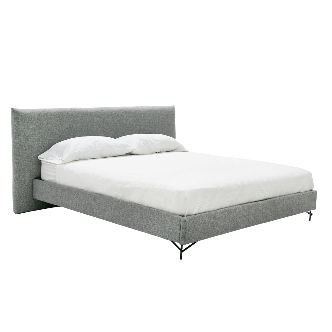 Aria  Italian Modern Grey Fabric Bed