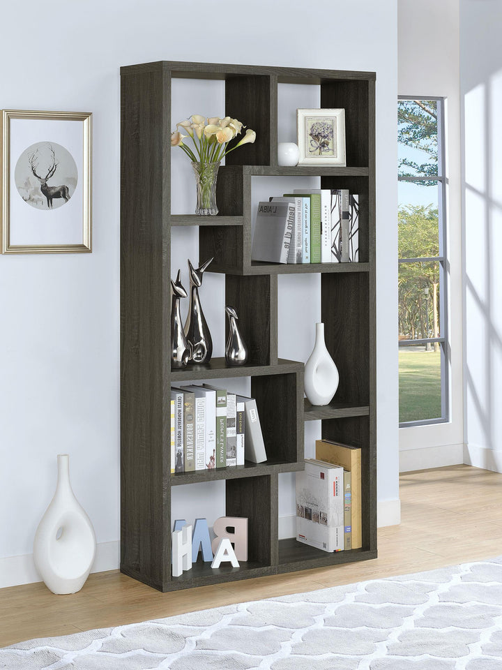 Coaster Furniture 800510 Theo 71-inch 7-shelf Bookshelf Weathered Grey