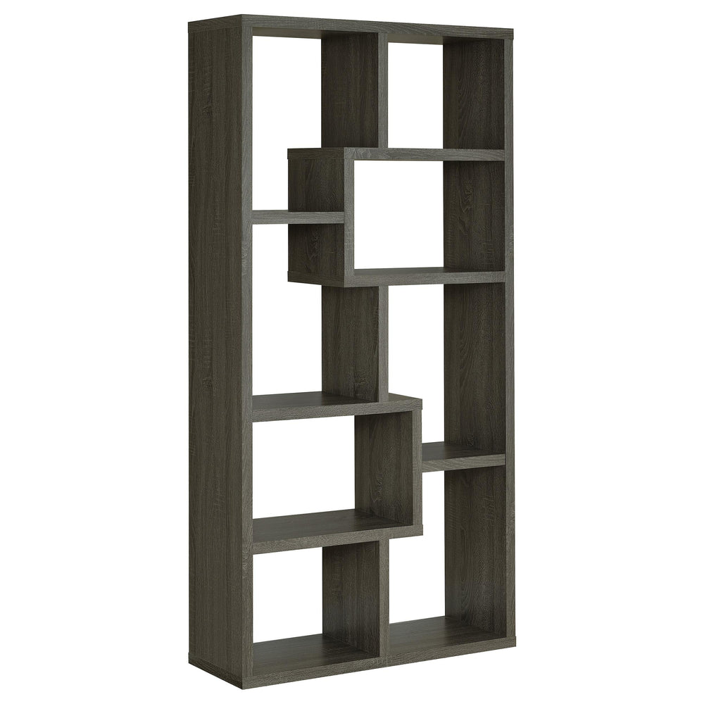 Coaster Furniture 800510 Theo 71-inch 7-shelf Bookshelf Weathered Grey