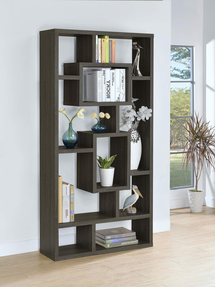 Coaster Furniture 800512 Corey 71-inch 8-shelf Bookshelf Weathered Grey