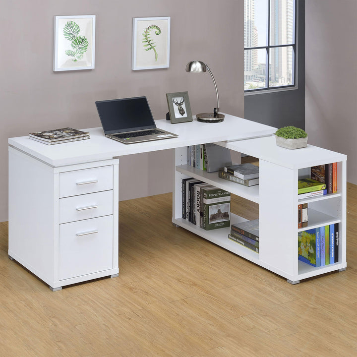 Coaster Furniture 800516 Yvette 60-inch 3-drawer L-Shape Computer Desk White