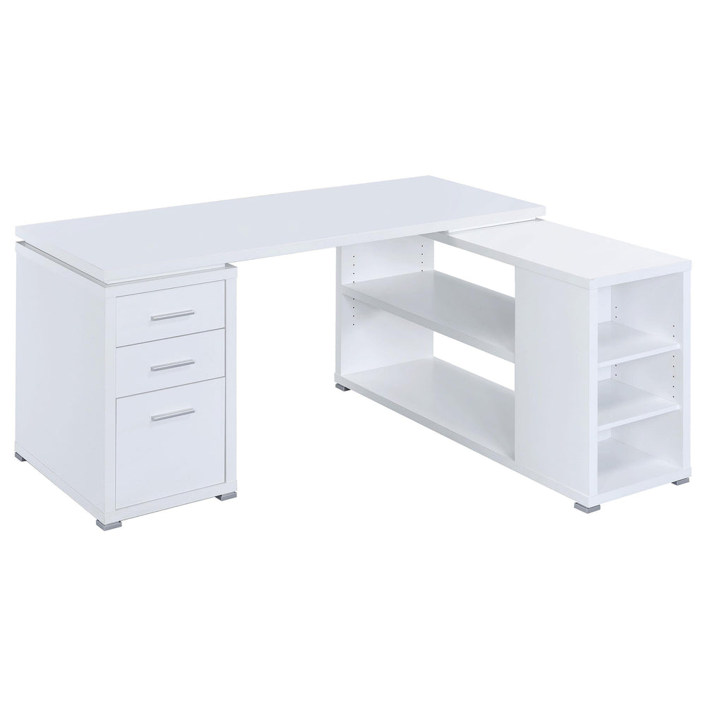 Coaster Furniture 800516 Yvette 60-inch 3-drawer L-Shape Computer Desk White