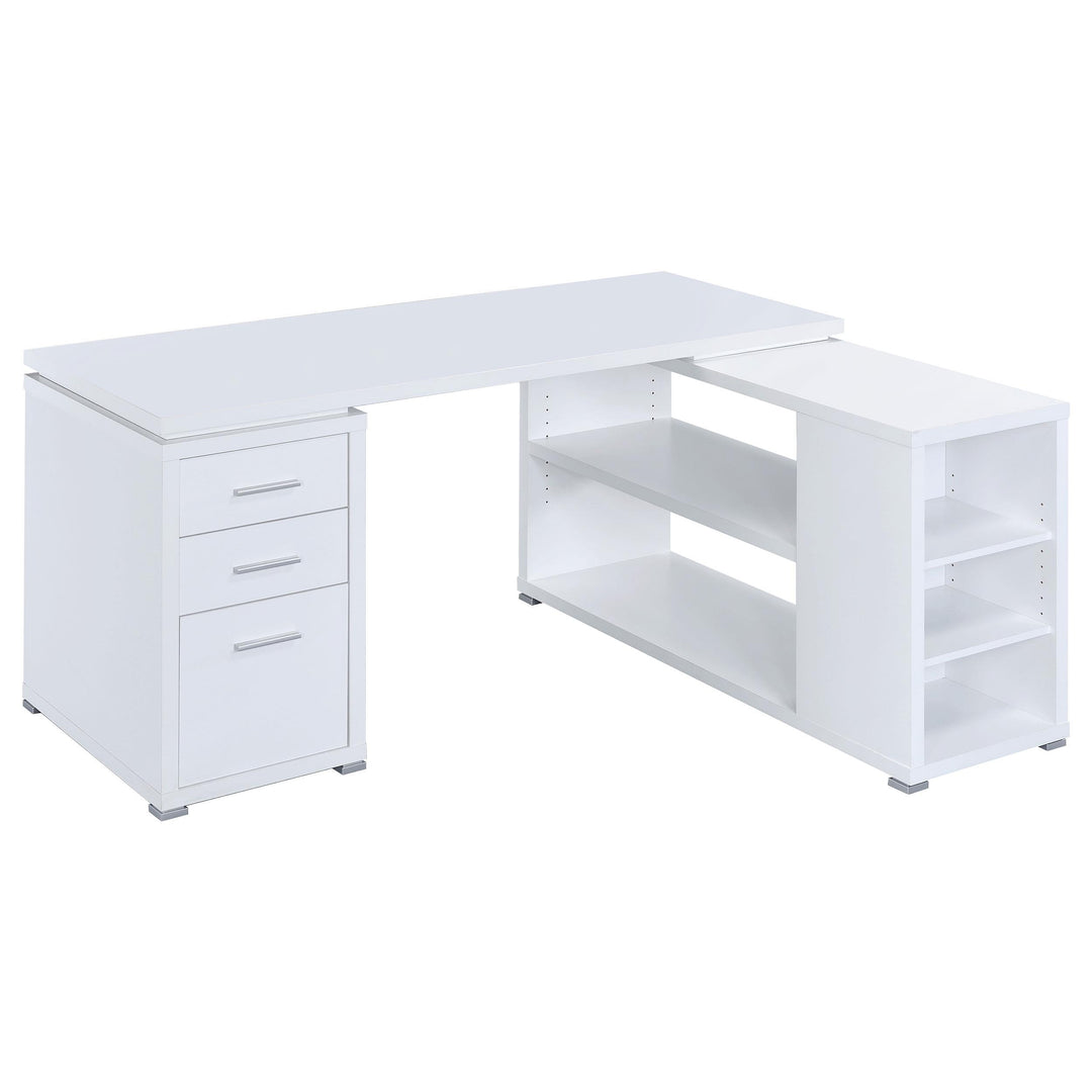 Coaster Furniture 800516 Yvette 60-inch 3-drawer L-Shape Computer Desk White