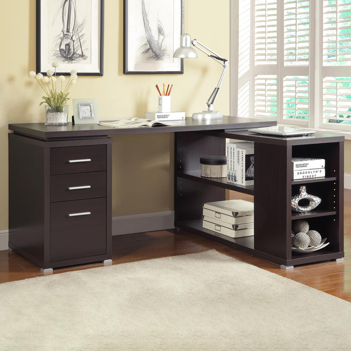 Coaster Furniture 800517 Yvette 60-inch 3-drawer L-Shape Computer Desk Cappuccino