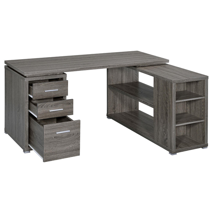 Coaster Furniture 800518 Yvette 60-inch 3-drawer L-Shape Computer Desk Weathered Grey