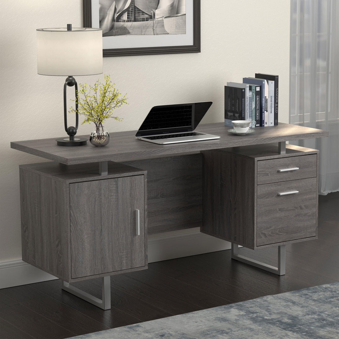 Coaster Furniture 800521 Lawtey 60-inch 2-drawer Office Computer Desk Weathered Grey