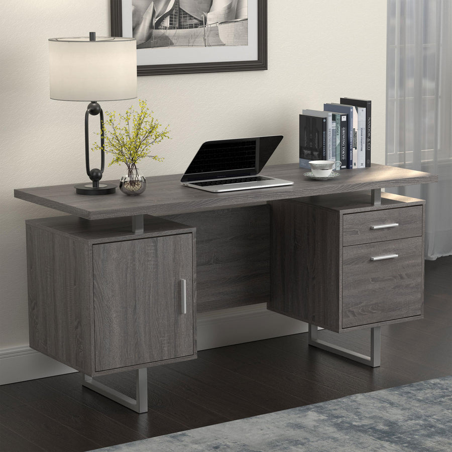 Coaster Furniture 800521 Lawtey 60-inch 2-drawer Office Computer Desk Weathered Grey