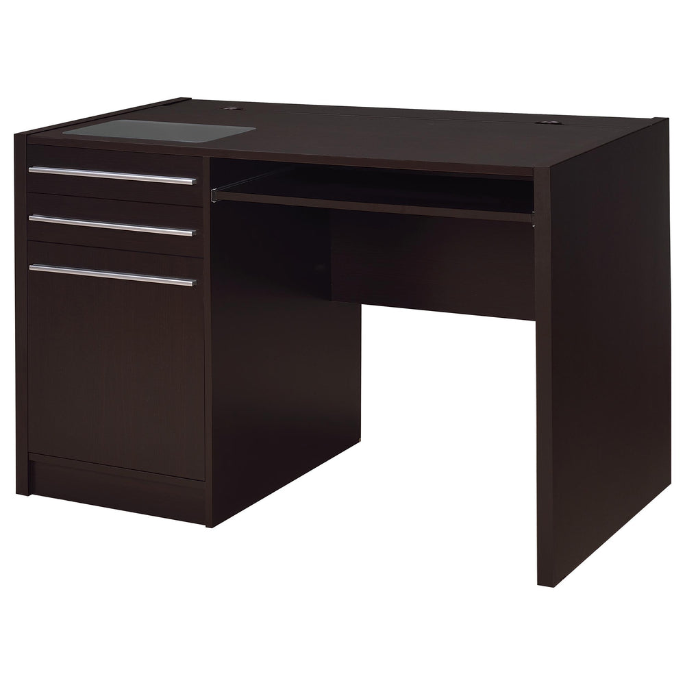 Coaster Furniture 800702 Halston 47-inch 2-drawer Office Desk with Cabinet Cappuccino