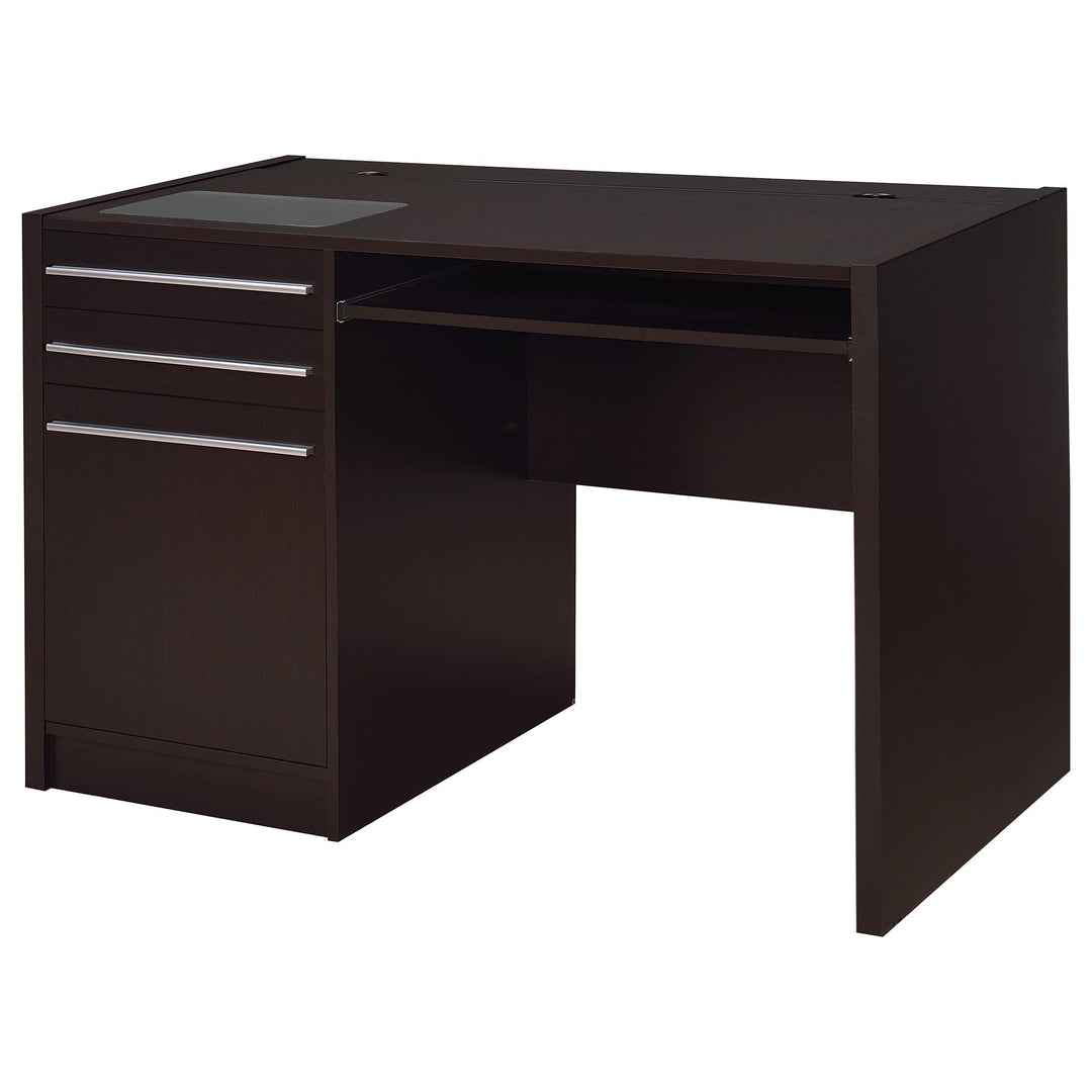 Coaster Furniture 800702 Halston 47-inch 2-drawer Office Desk with Cabinet Cappuccino