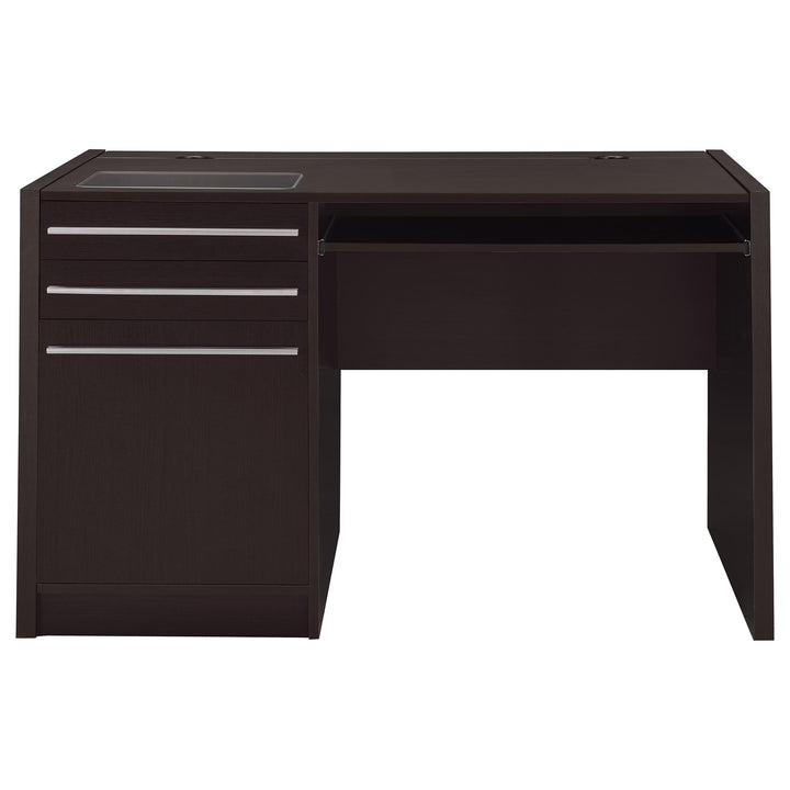 Coaster Furniture 800702 Halston 47-inch 2-drawer Office Desk with Cabinet Cappuccino