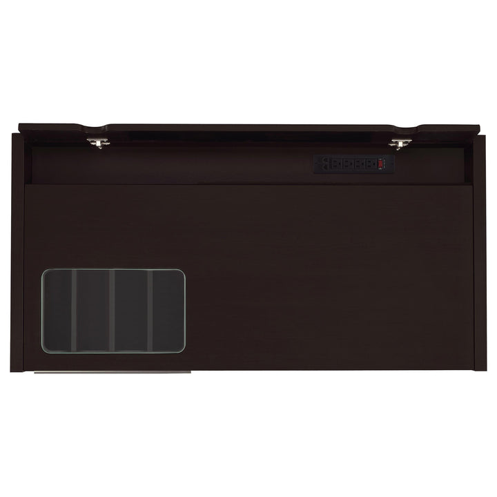 Coaster Furniture 800702 Halston 47-inch 2-drawer Office Desk with Cabinet Cappuccino