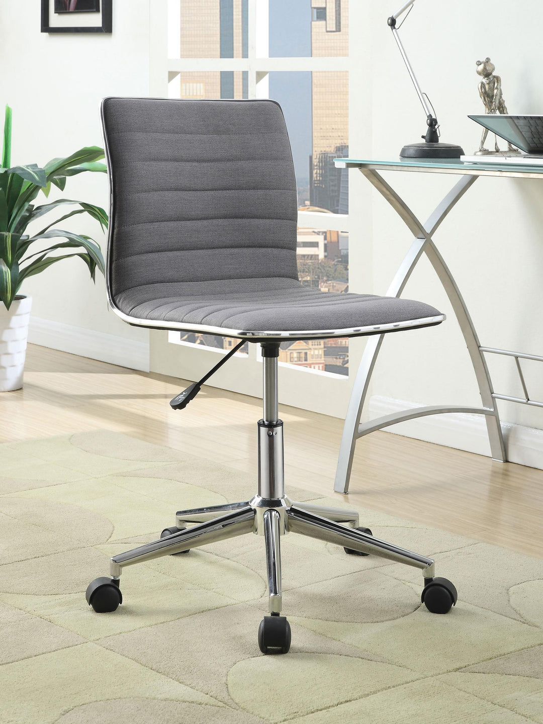 Coaster Furniture 800727 Chryses Upholstered Adjustable Home Office Desk Chair Grey