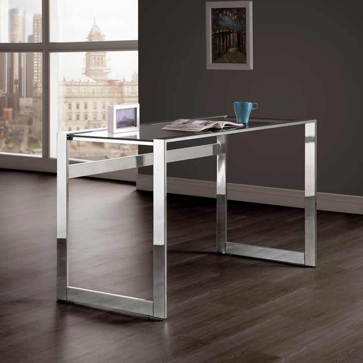 Coaster Furniture 800746 Hartford 47-inch Glass Top Writing Desk Chrome
